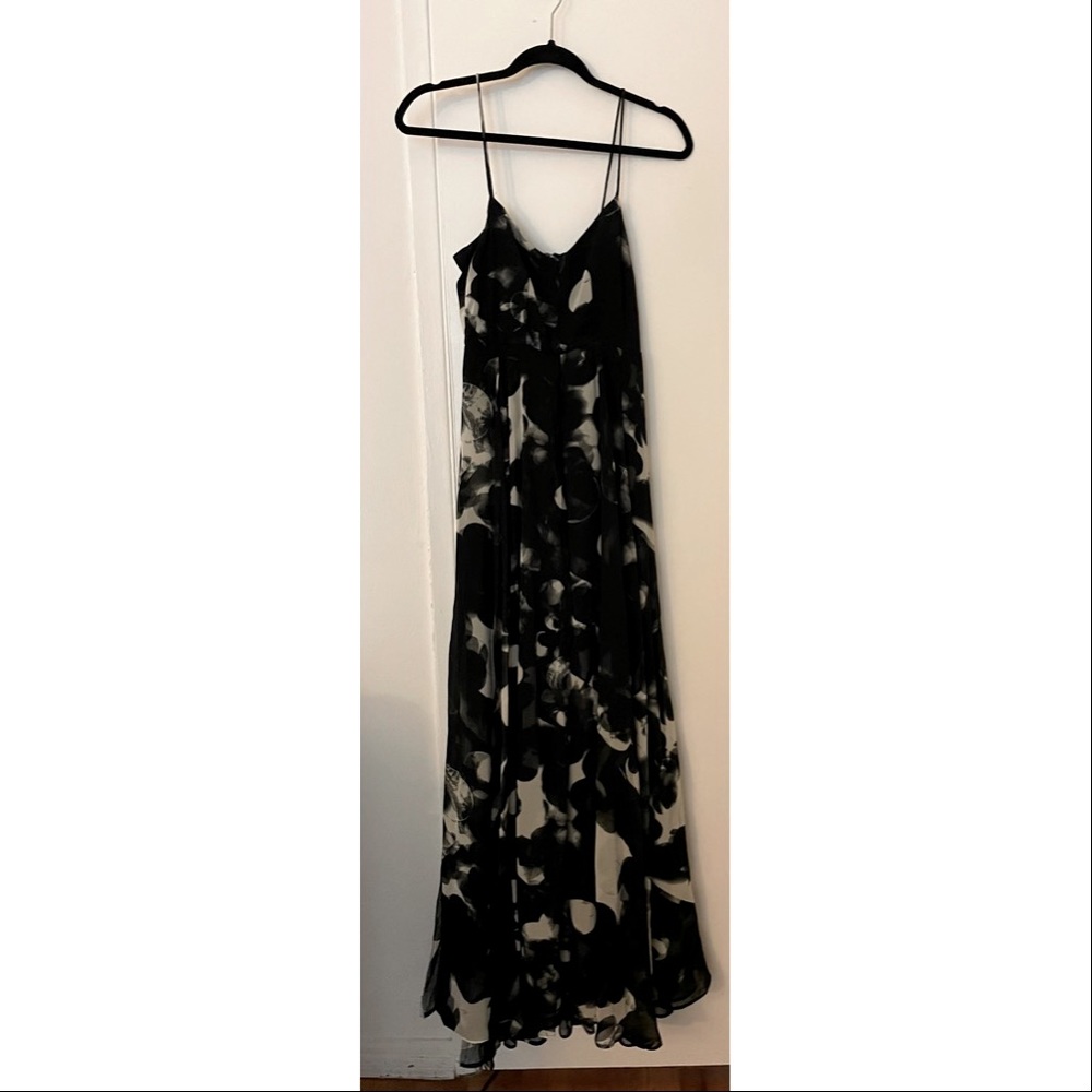 Black and white print religion maxi dress